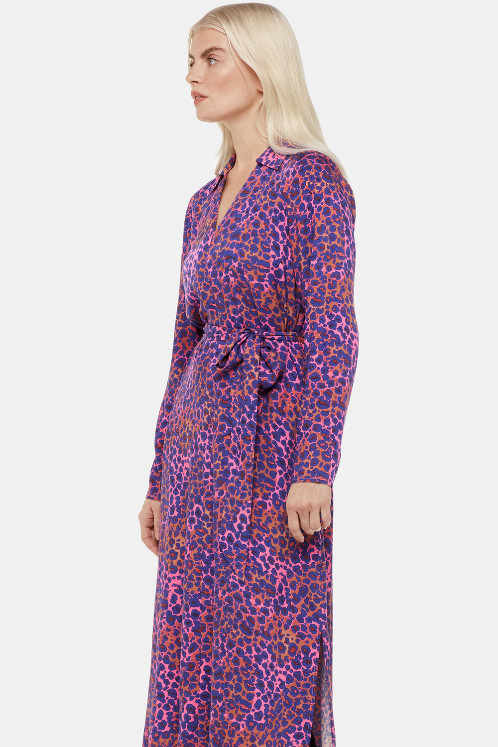 Petite Mottled Leopard Midi Dress