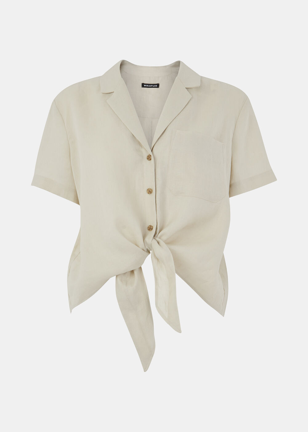 Tie Front Linen Blouse