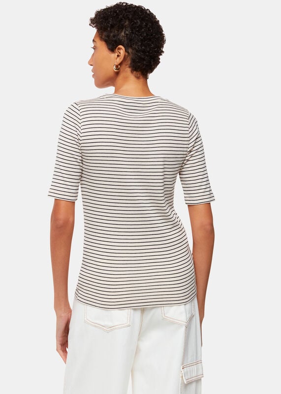 Navy Slim Stripe T-Shirt