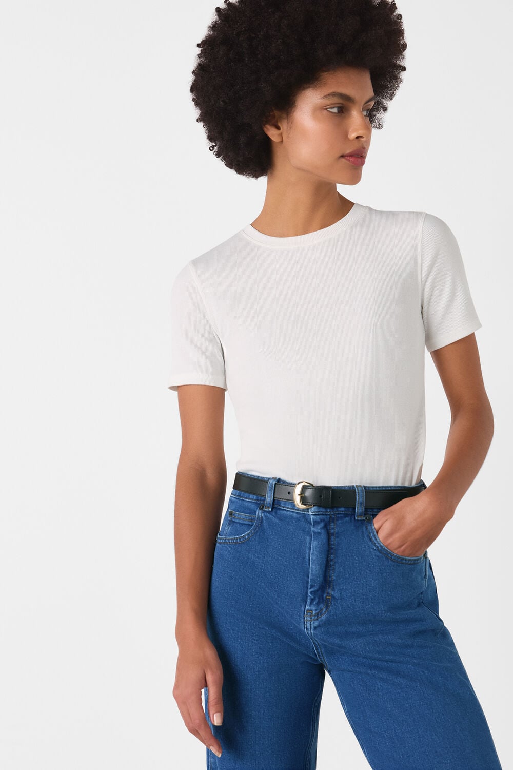 Denim Stretch Barrel Leg Jean