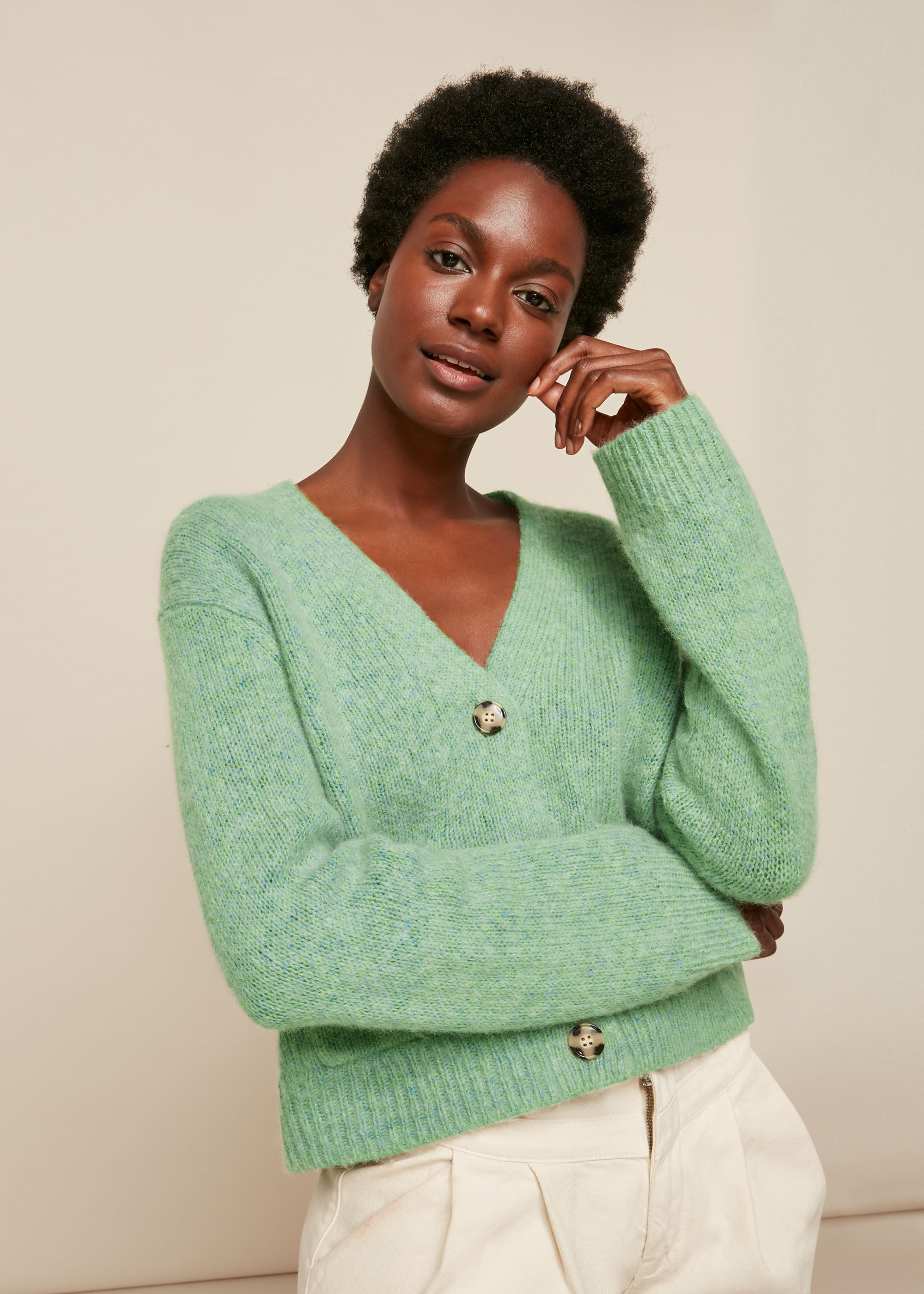 Pale green deals cardigan