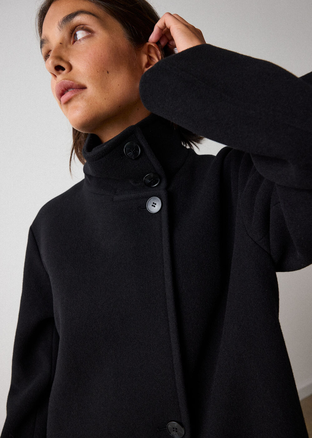 Funnel Neck Cocoon Coat