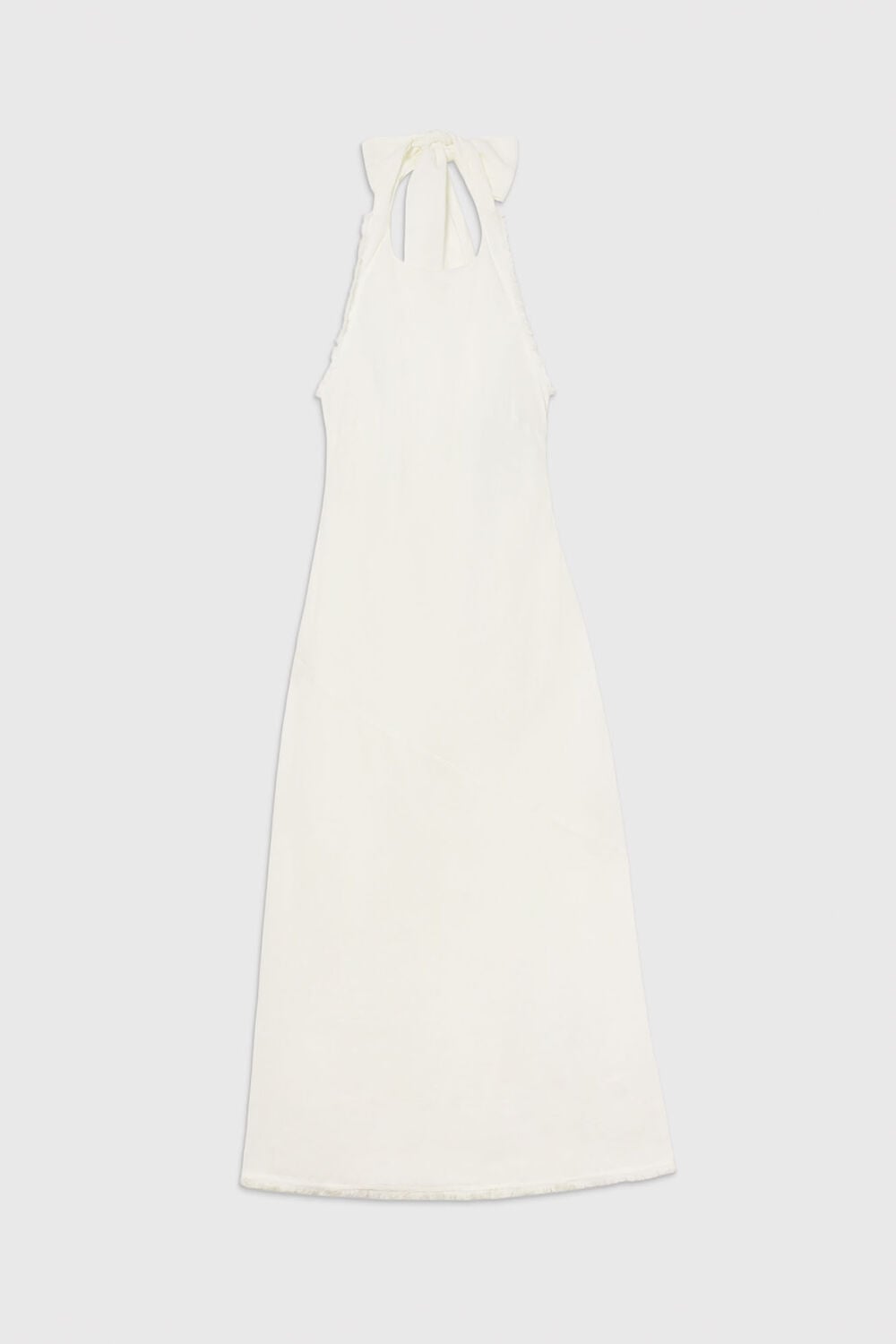 White Linen Halter Neck Dress