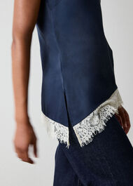 Lace Trim Satin Cami Top