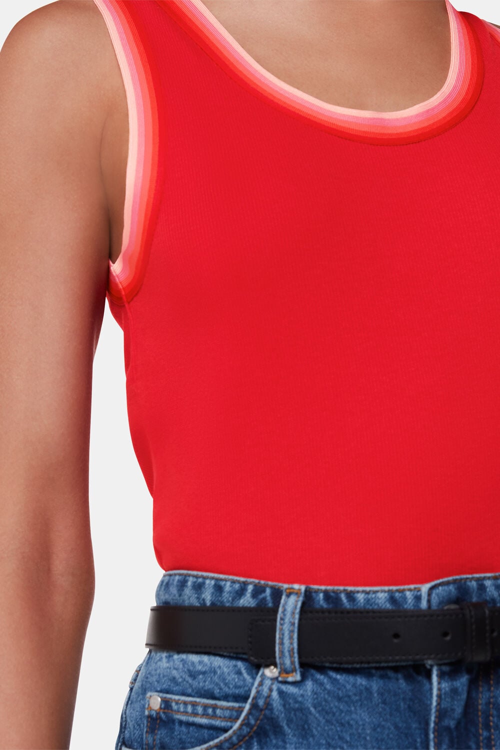 Red Stripe Detail Vest