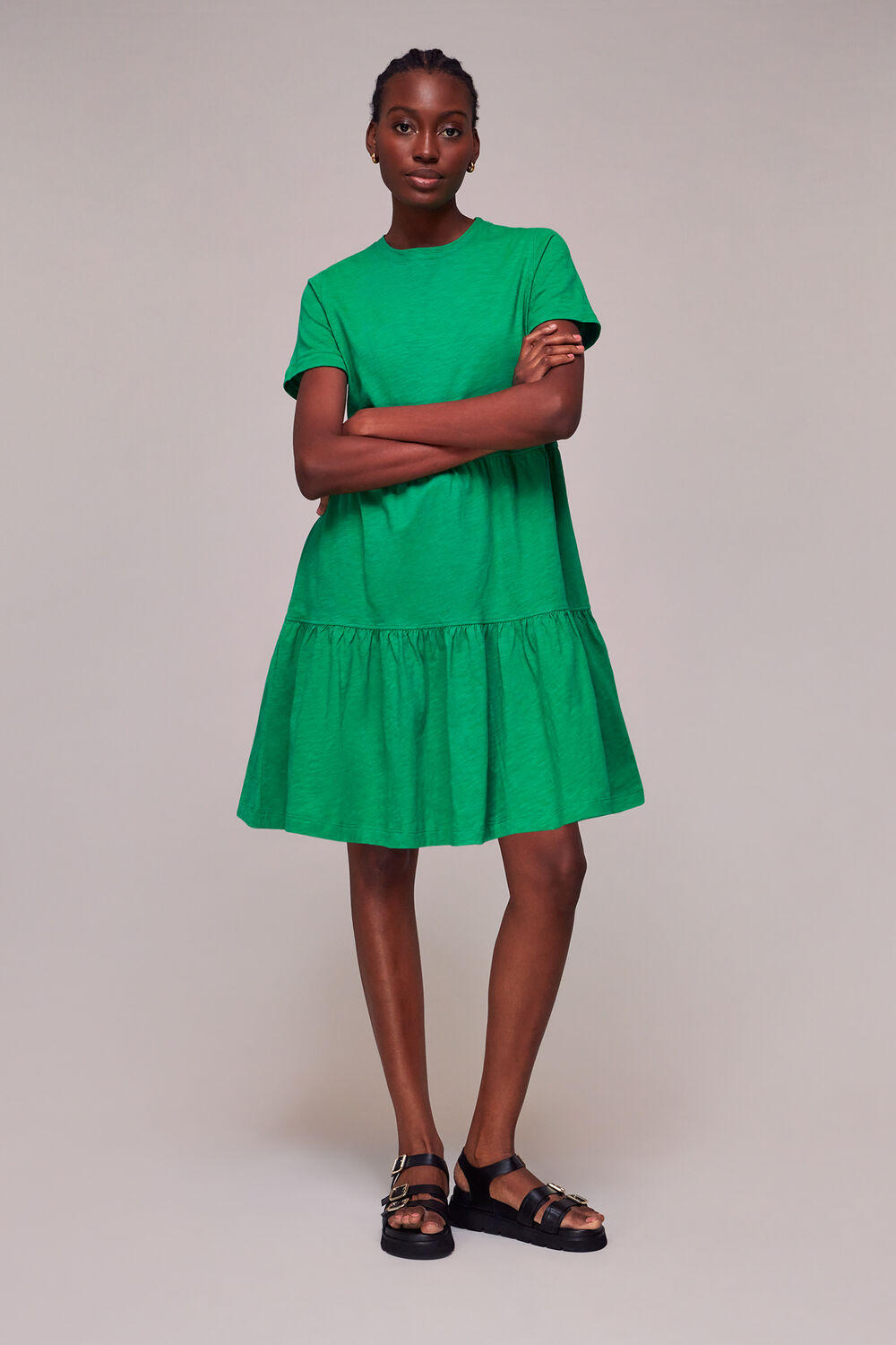 Short Tiered Jersey Dress