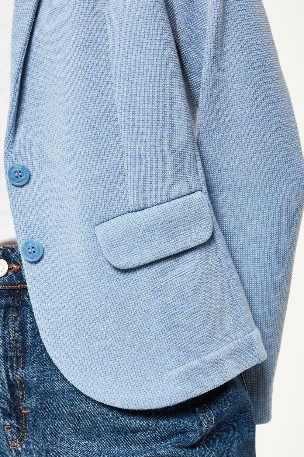 Blue Slim Jersey Jacket