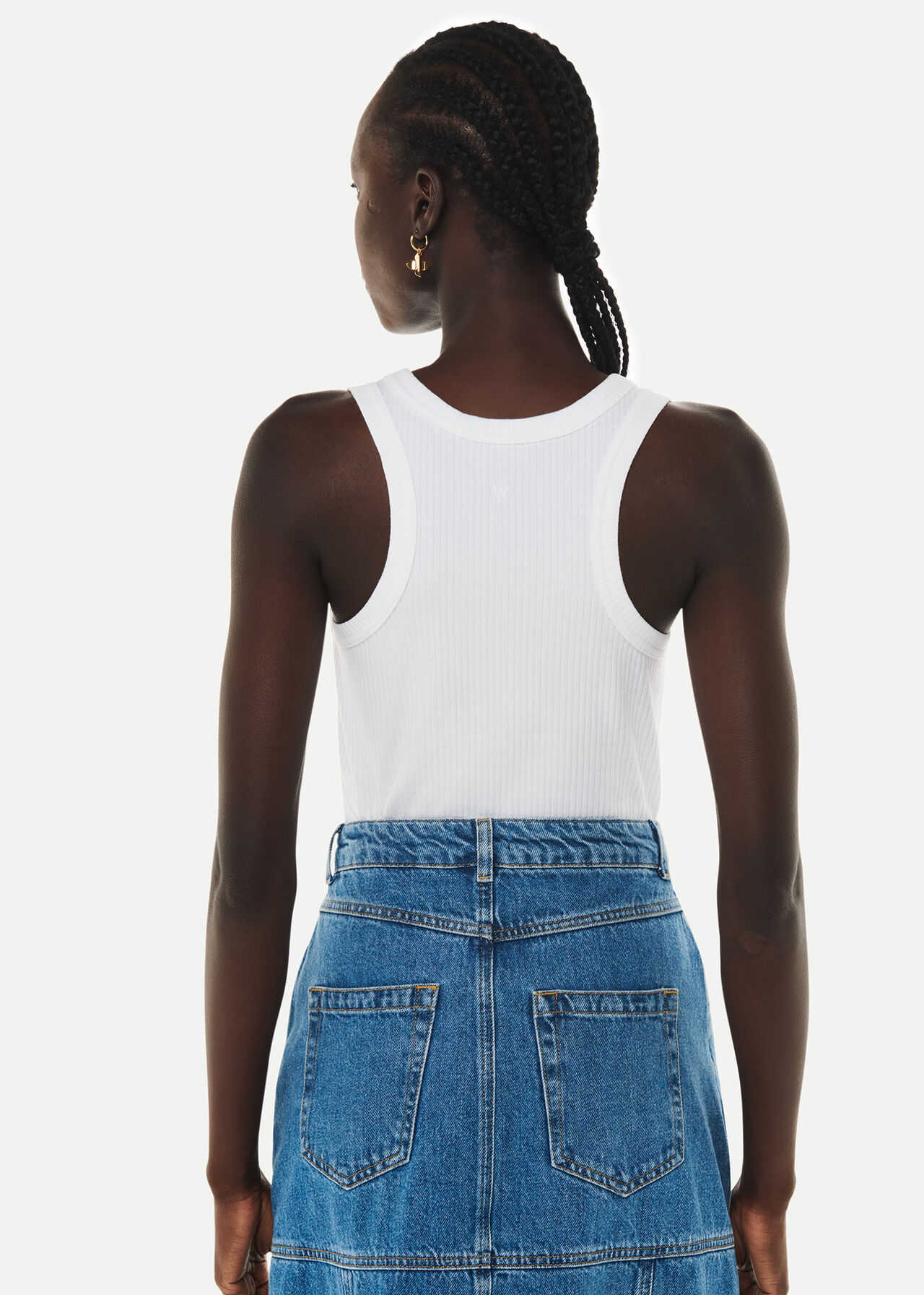 White Ultimate Ribbed Scoop Vest | WHISTLES