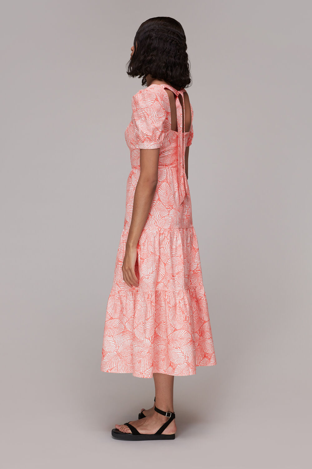 Speckled Leaf Poplin Dress