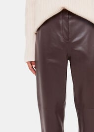 Flat Front Leather Trousers