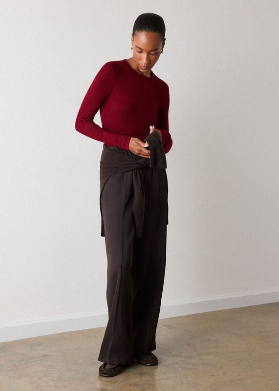 Red Essential Ribbed Crew