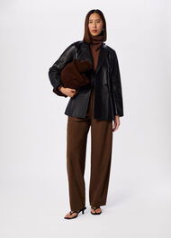 Aliza Waisted Leather Blazer