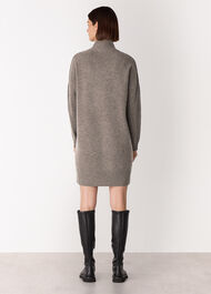 Petite Funnel Neck Wool Mini Dress