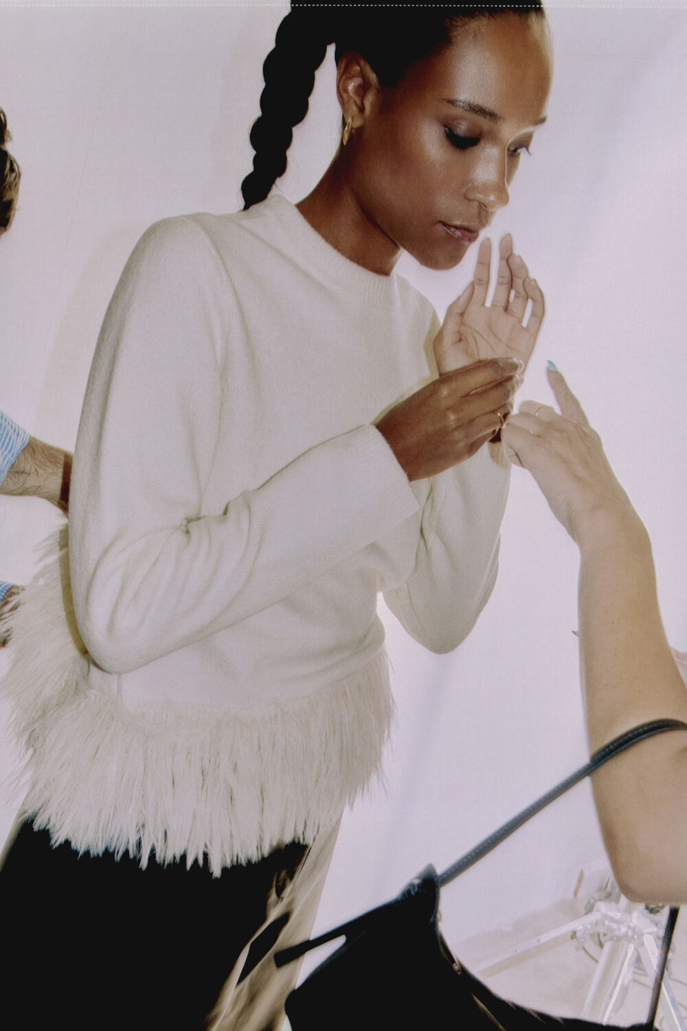 Fluffy Hem Detail Knit