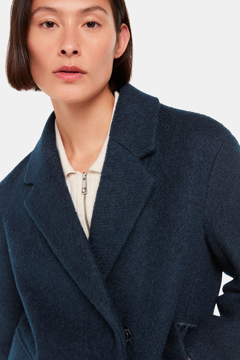 Teal Fran Boucle Coat