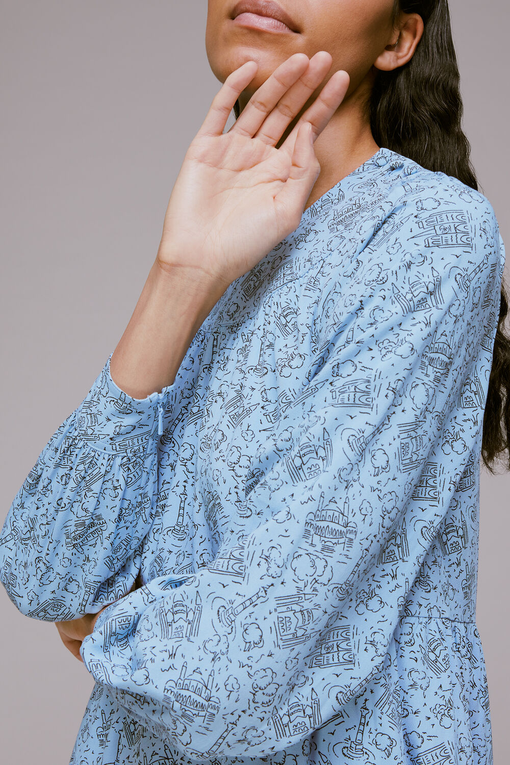 Monument Print Trapeze Dress