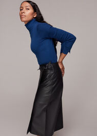 Tie Side Leather Skirt