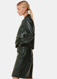 Delia Croc Leather Jacket
