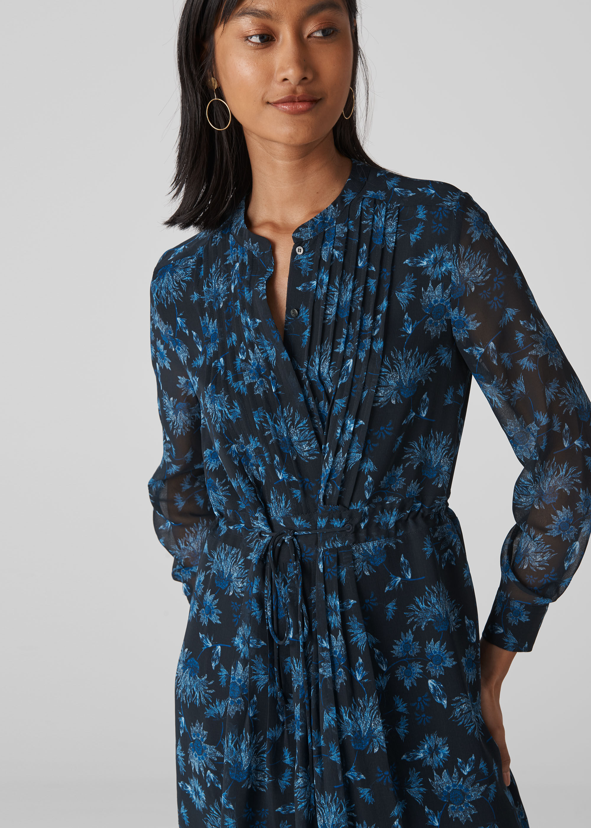 Whistles blue 2025 shirt dress