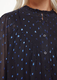 Petite Mia Metallic Dobby Top