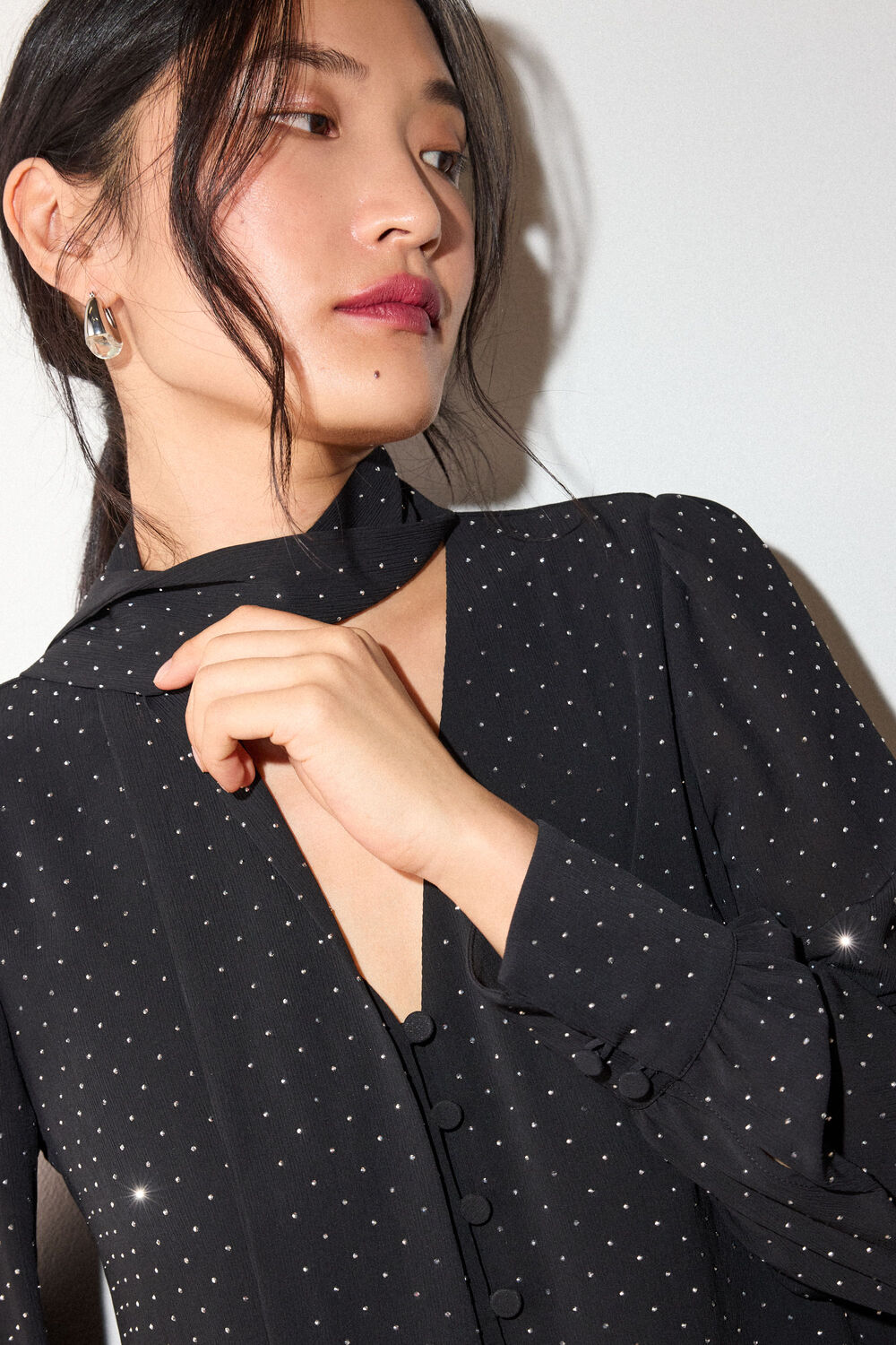 Sparkle Hot Fix Scarf Top