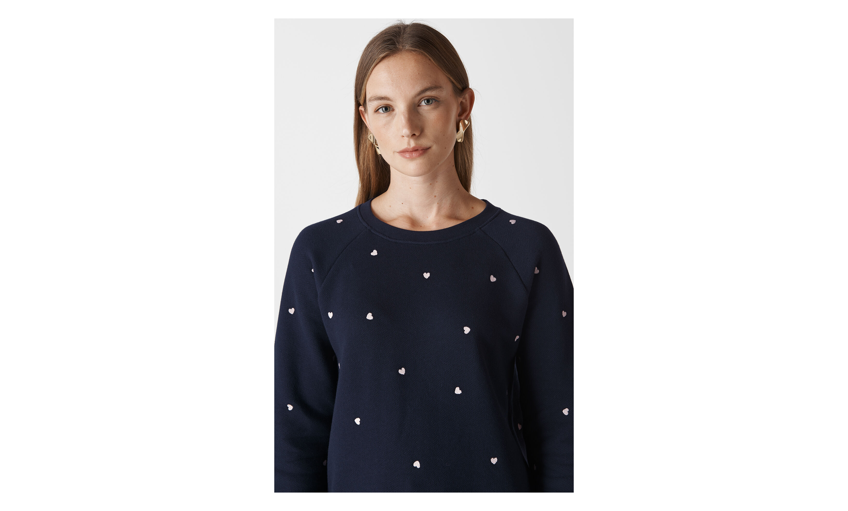 Whistles heart embroidered best sale sweatshirt