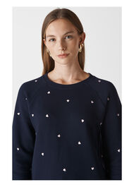 Heart Embroidered Sweatshirt