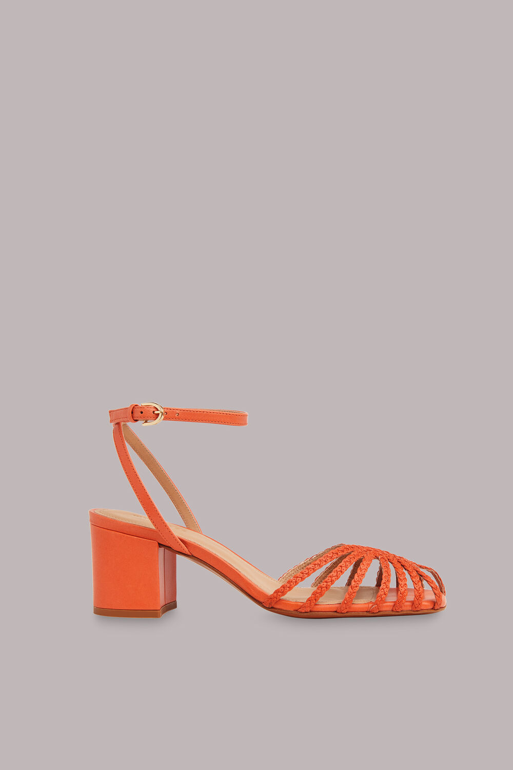 Orange Blakely Plaited Heel Sandal
