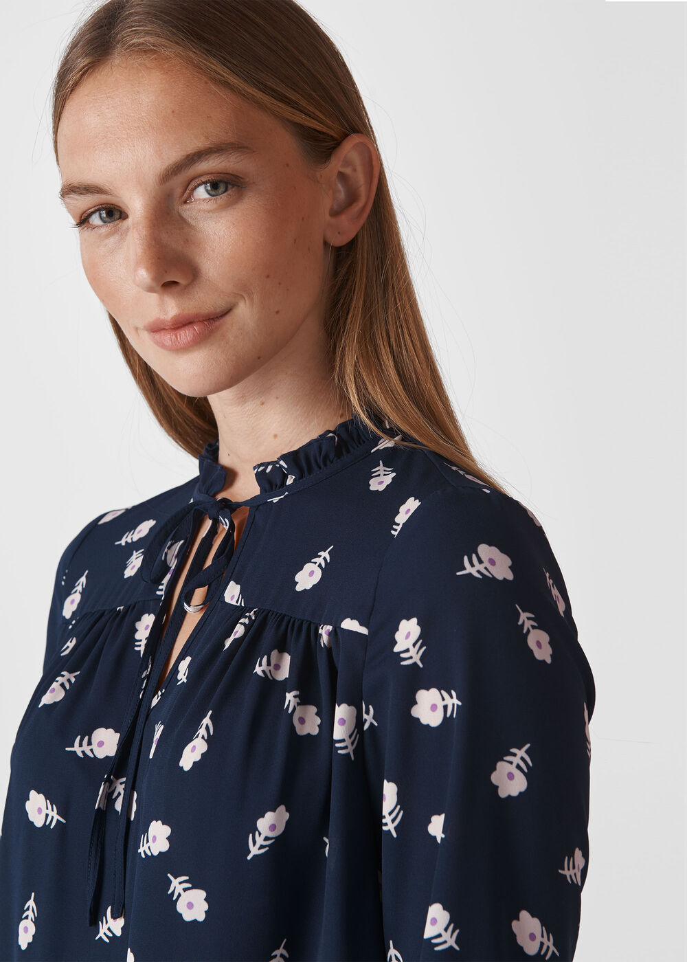Rowan Print Layla Blouse Navy/Multi