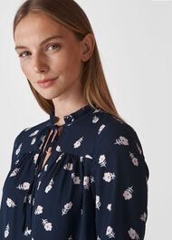 Rowan Print Layla Blouse Navy/Multi