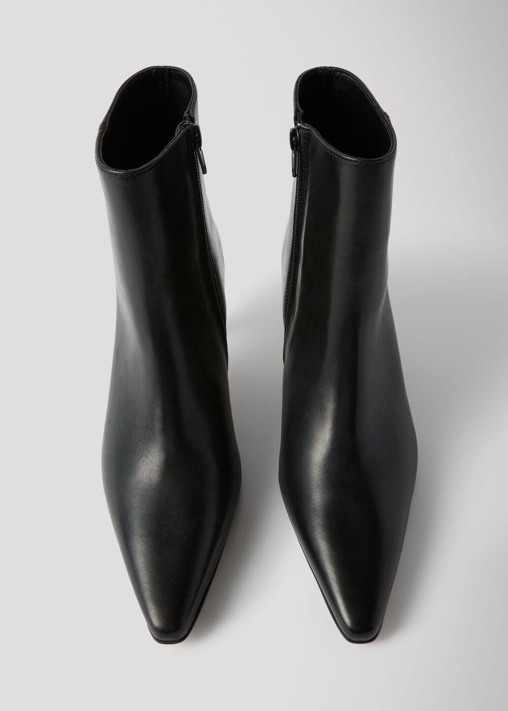 Kitten Heel Leather Ankle Boot