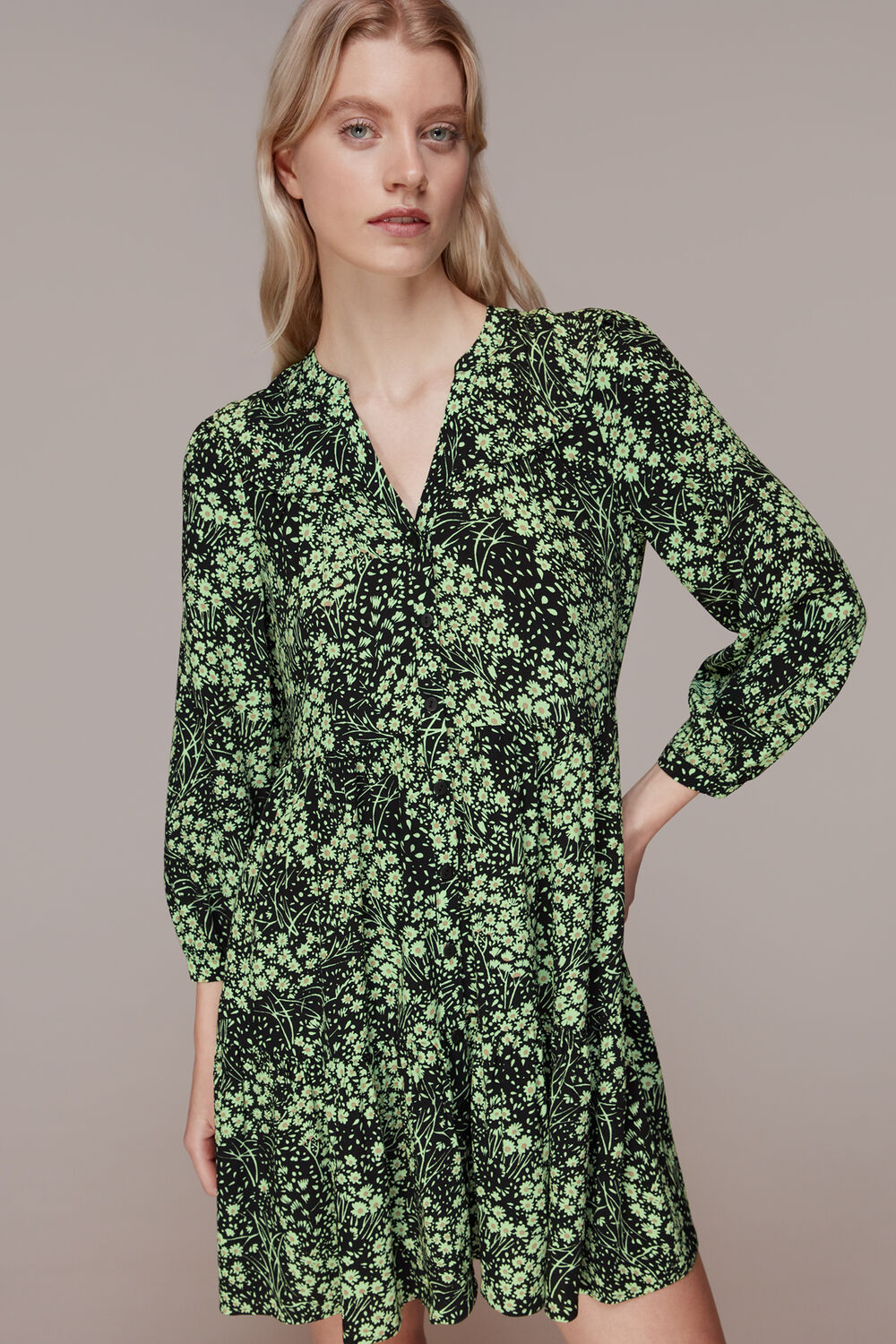 Green Daisy Meadow Print Dress
