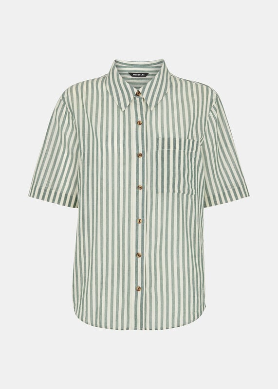 Green Stripe Beach Shirt