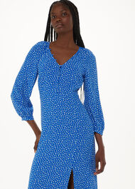 Micro Cactus Print Midi Dress