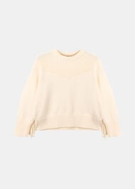Fringe Rib Detail Cotton Knit