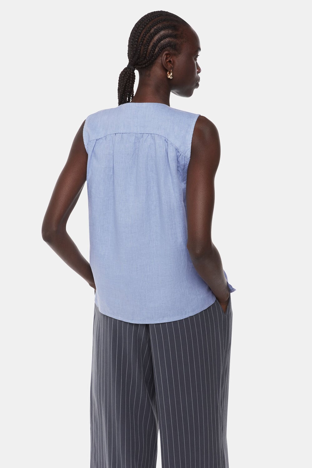 Blue Linen Laura Tank