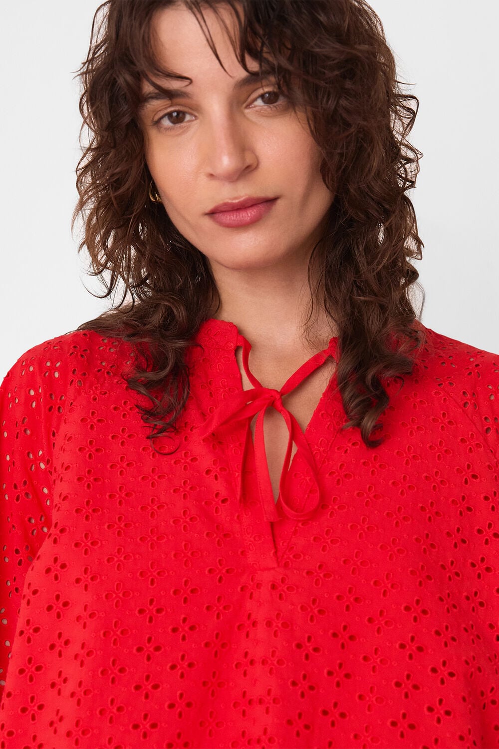 Broderie Cotton Mini Dress