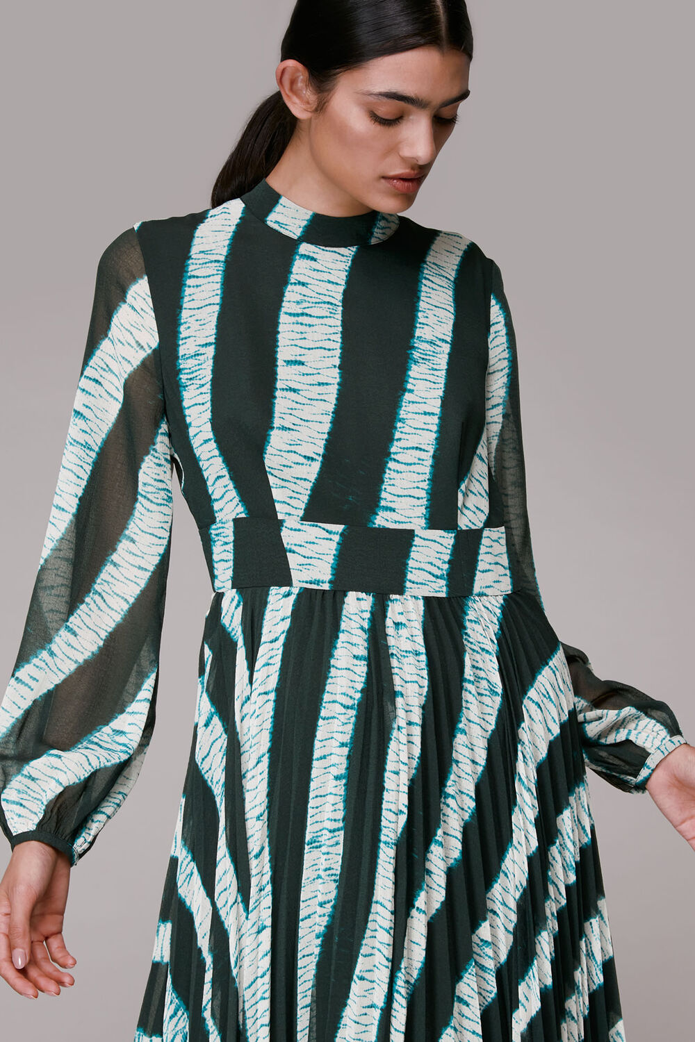 Shibori Print Pleated Dress