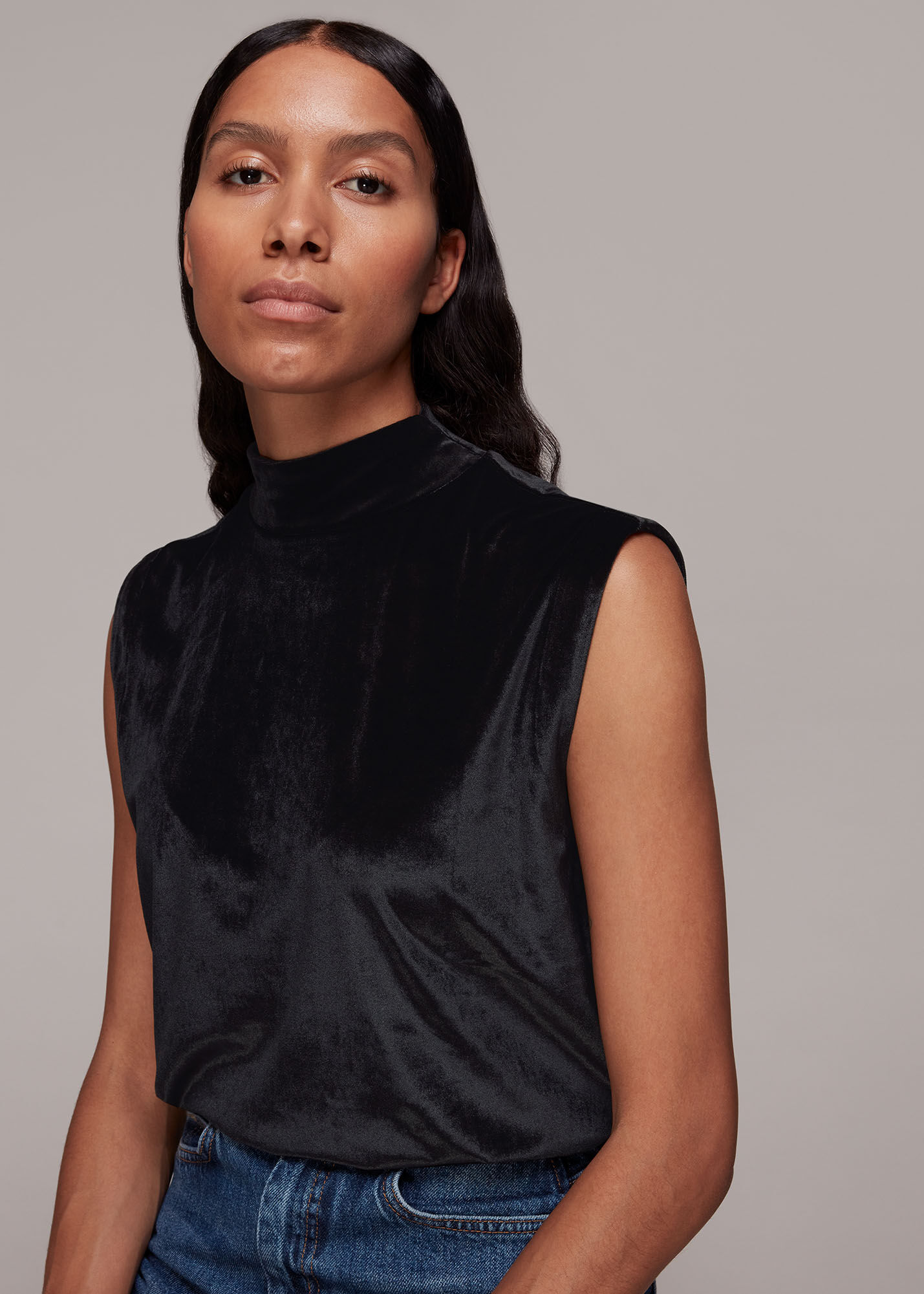 Black Velvet Muscle Vest
