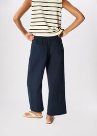 Wide Crop Cheesecloth Trouser