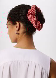 Gingham Shirred Scrunchie