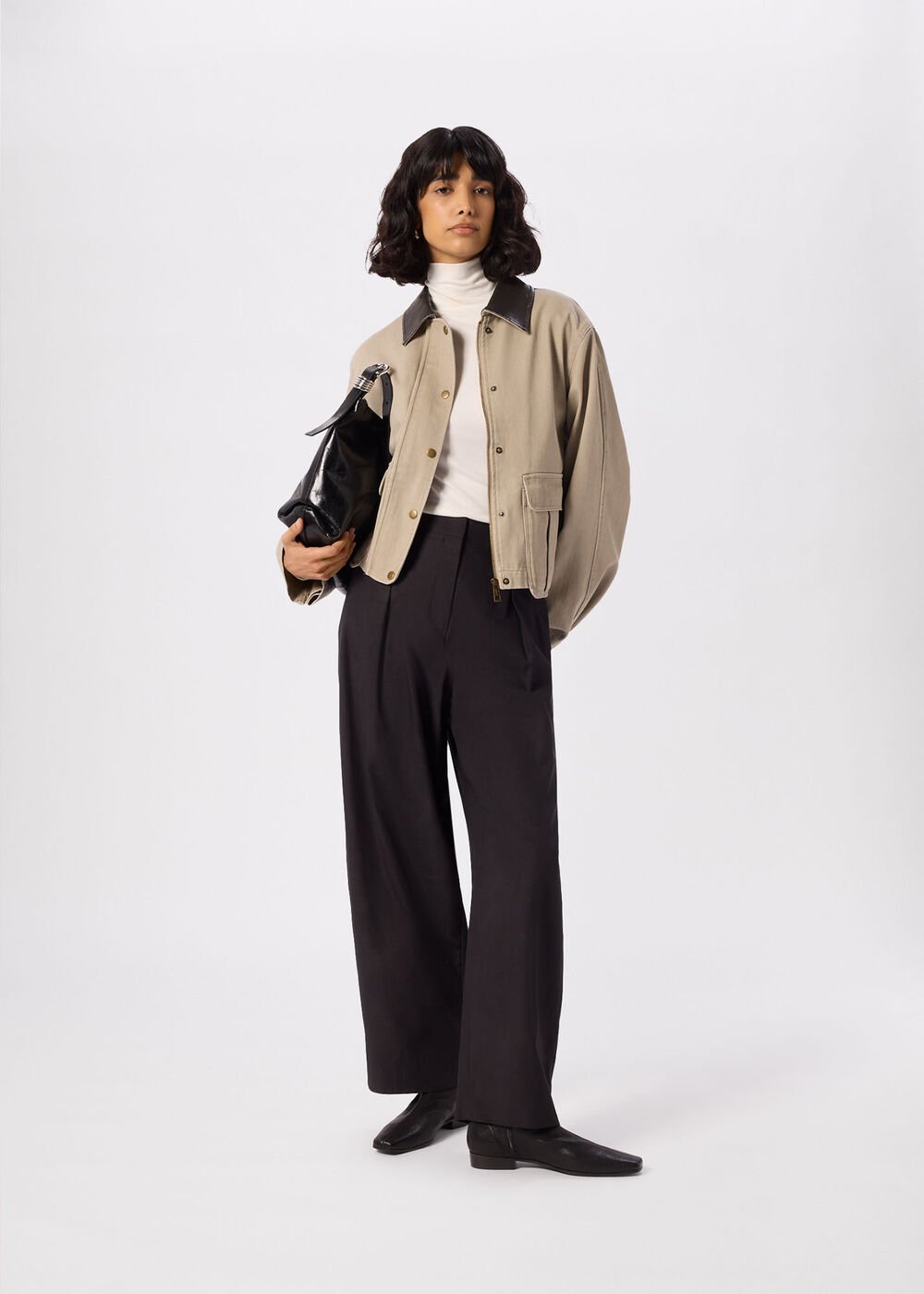 Casual Contrast Collar Jacket