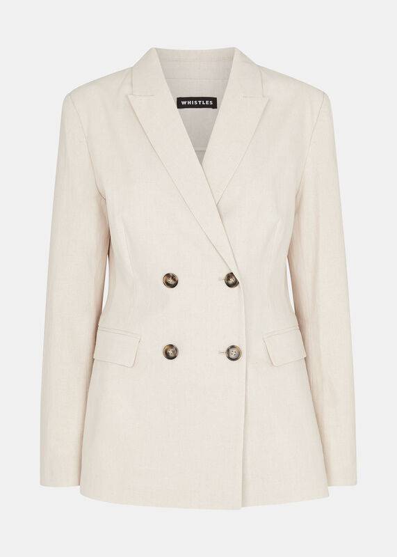 Oatmeal Lindsey Linen Blend Blazer