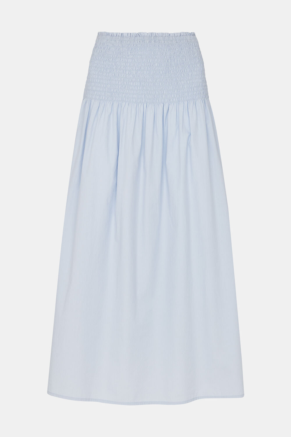 Blue Louisa Smocked Midi Skirt