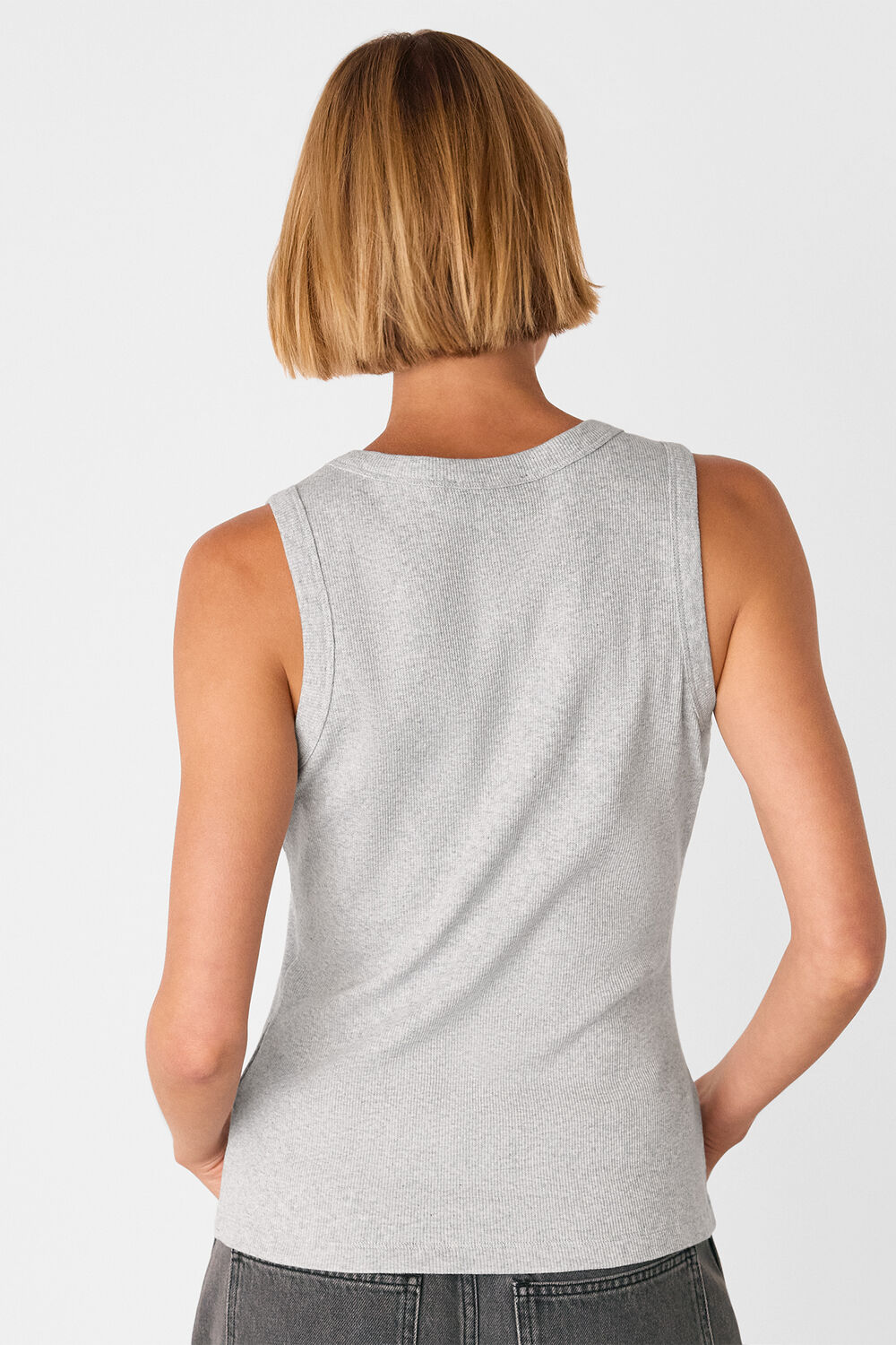 Grey Marl Ellis V Neck Jersey Vest