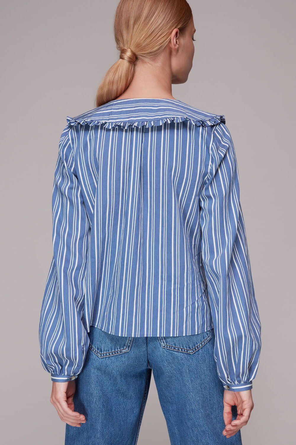 Oversized Collar Stripe Top