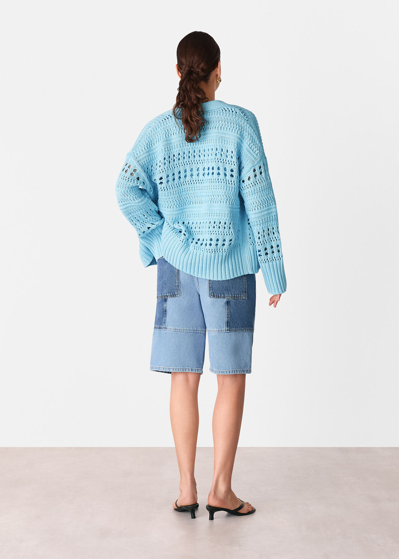 Cotton Pointelle Cardigan