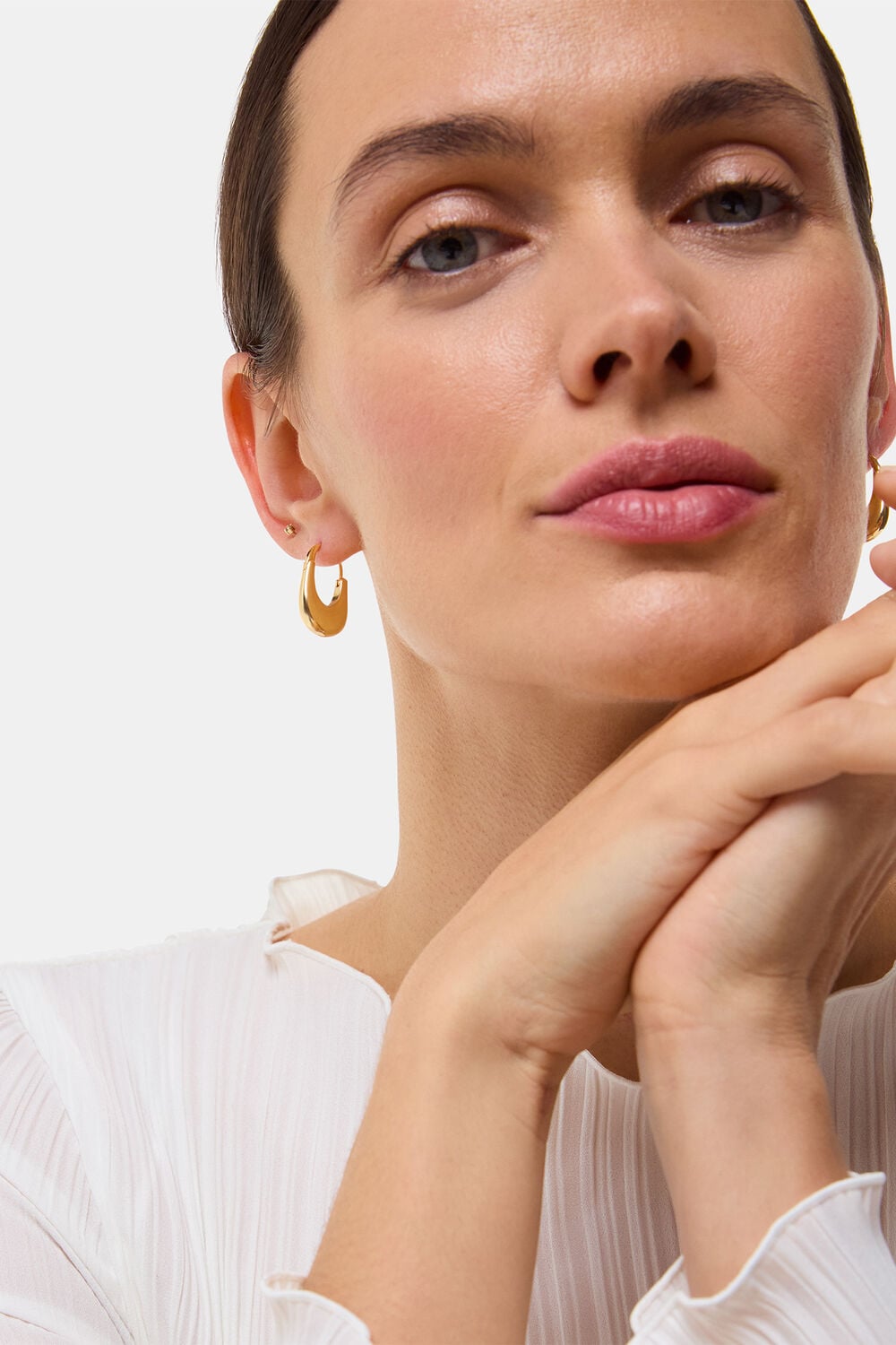 Gold Oval Hoop Earring