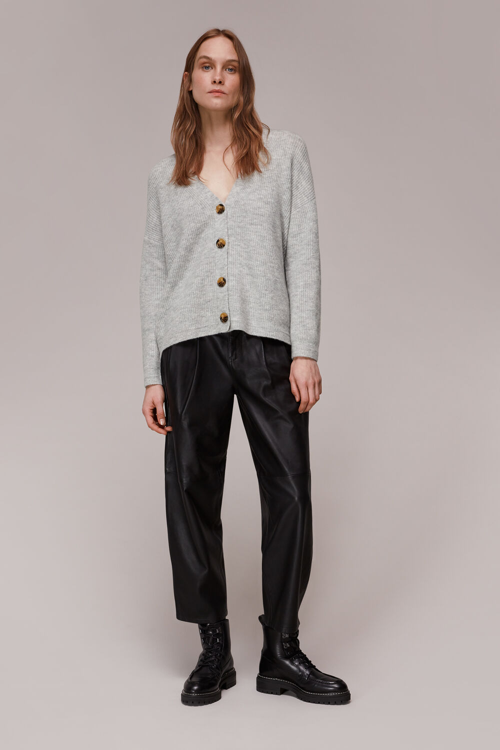 Easy Wool Mix Rib Cardigan
