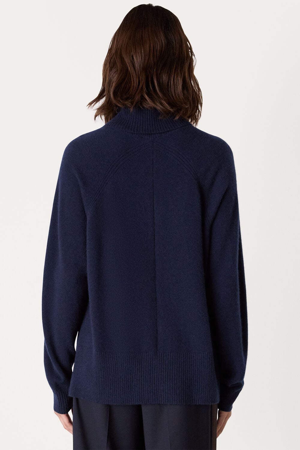 Navy Cashmere Turtleneck Sweater